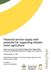 Financial service supply with potential for supporting climate-smart agriculture